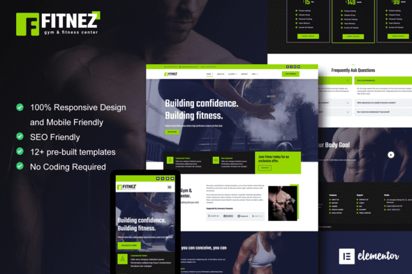 Fitnez – Fitness & Gym Elementor Template Kit