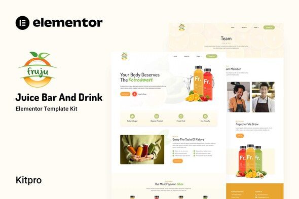 Fruju – Juice Bar & Drink Brand Elementor Template Kit