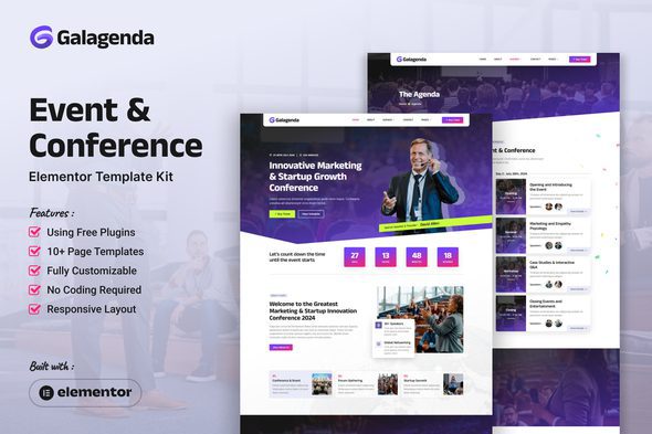 Galagenda – Event & Conference Elementor Template Kit