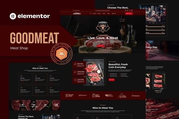 Goodmeat – Meat Shop & Butcher Elementor Template Kit