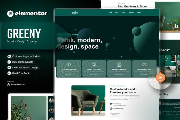 Greeny – Interior Elementor Template Kit