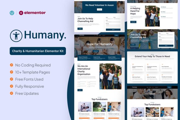 Humany – Charity Elementor Pro Template Kit