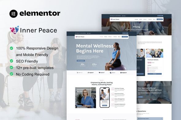 InnerPeace – Mental Health Care Elementor Template Kit