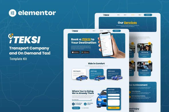 Iteksi – Transport Company & Taxi App Elementor Template Kit