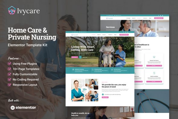 Ivycare – Home Care & Private Nursing Services Elementor Template Kit