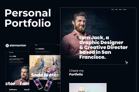 Jack.Dir – Personal Design Portfolio Elementor Template Kit