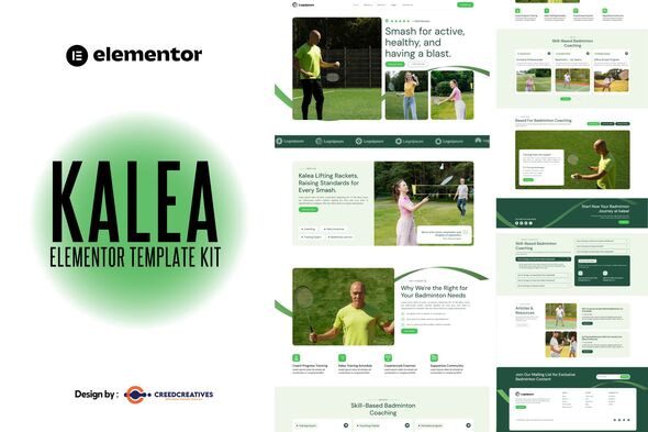 Kalea – Badminton School & Sports Club Elementor Pro Template Kit