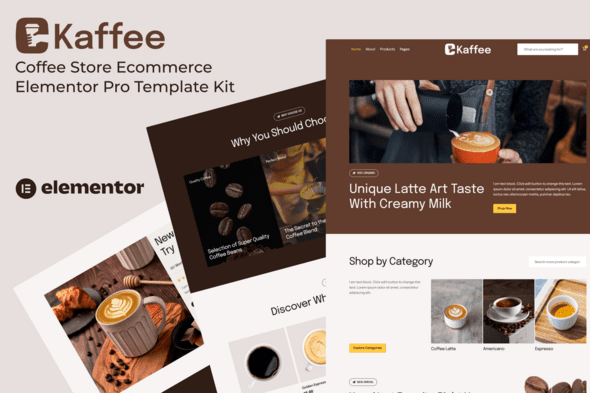 Kaffee – Coffee Store Ecommerce Elementor Pro Template Kit