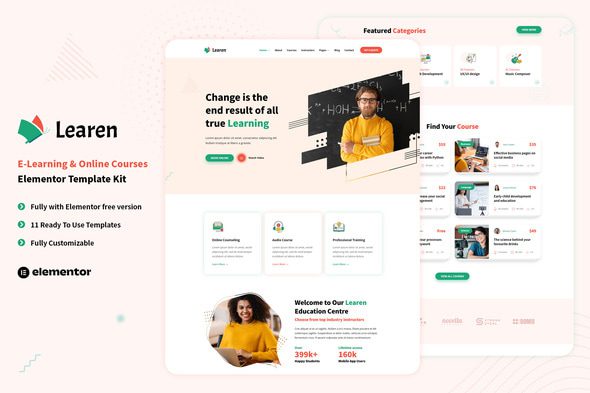 Learen – E-Learning & Online Courses Elementor Template Kit