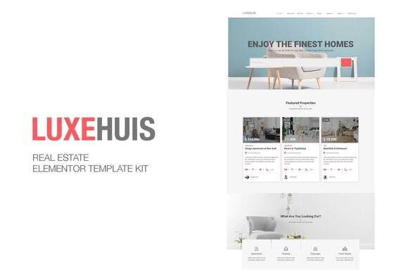 Luxehuis – Real Estate Elementor Template Kit