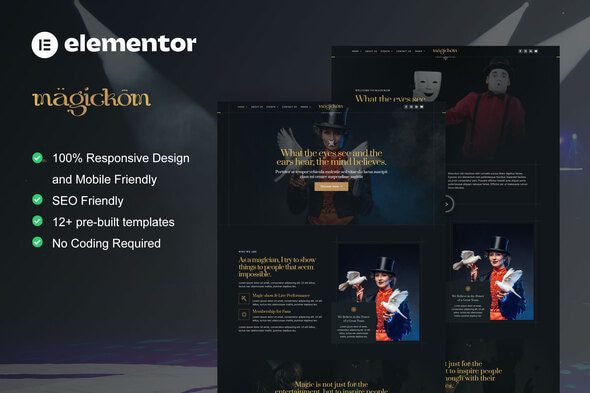 Magickom – Magician Elementor Template Kit