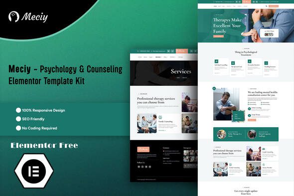 Meciy – Psychology & Counseling Elementor Template Kit