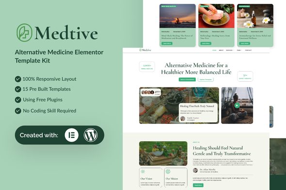 Medtive – Alternative Medicine Elementor Template Kit