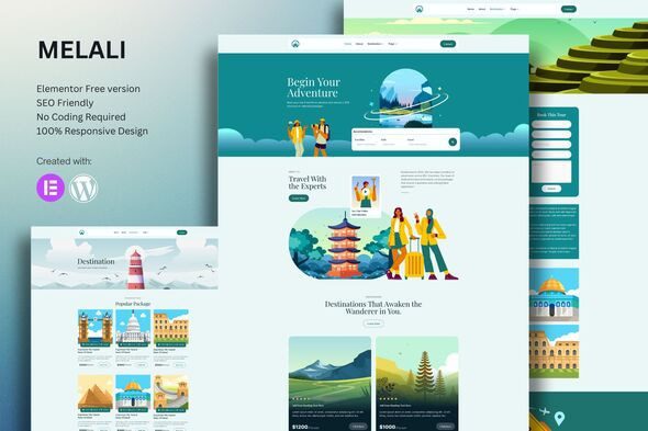 Melali – Tour & Travel Agency Elementor Template Kit