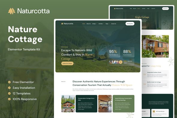 Naturcotta – Nature Cottage Elementor Template Kit