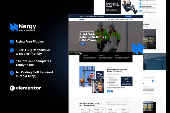 Nergy – Utilities Services Company Elementor Template Kit