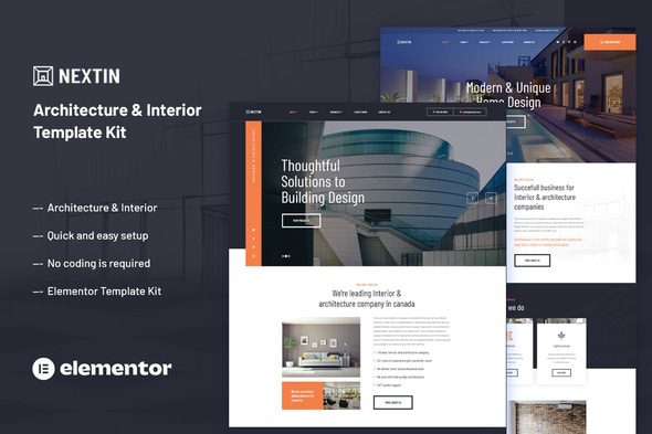 Nextin – Architecture & Interior Elementor Template Kit