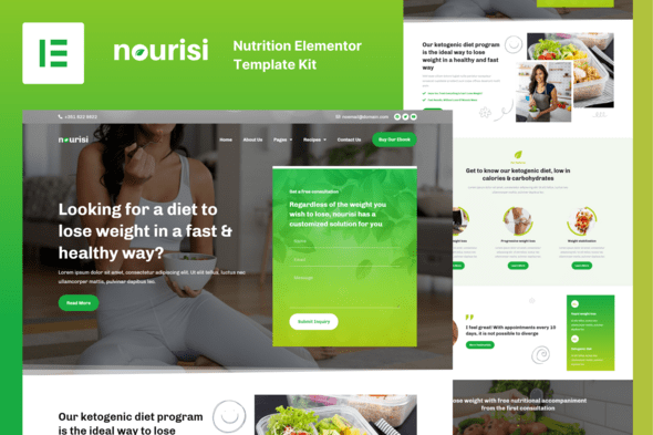 Nourisi – Nutrition Elementor Pro Template Kit