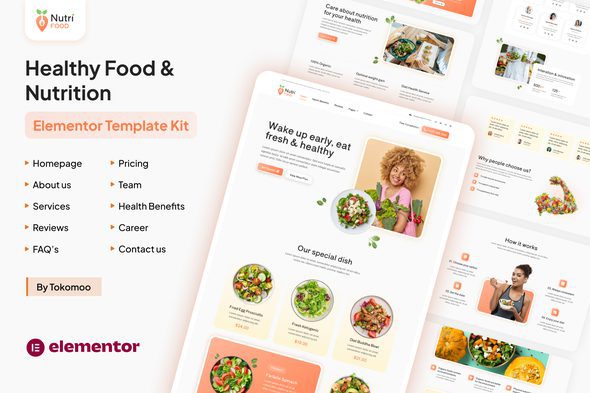 Nutri Food – Healthy Food & Nutrition Elementor Pro Template Kit