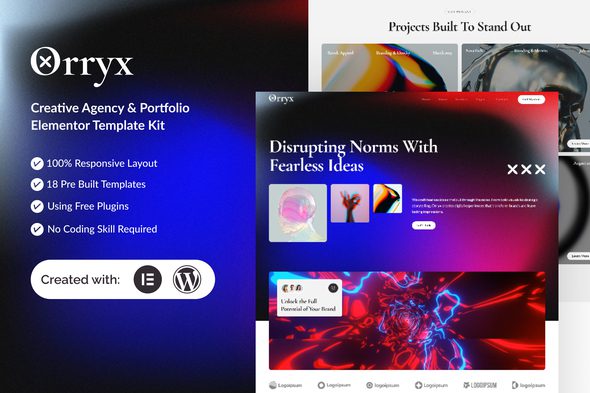 Orryx – Creative Agency & Portfolio Elementor Template Kit