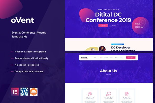 Ovent – Event Conference & Meetup Elementor Template Kit