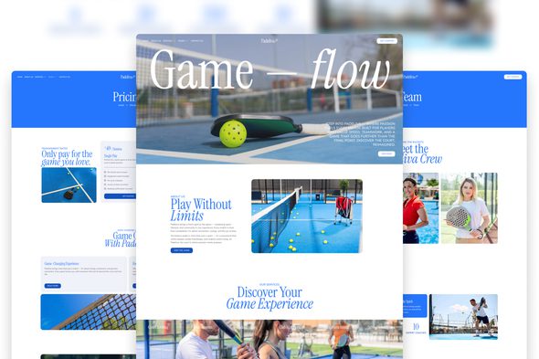 Padeliva – Modern Sporty Padel & Tennis Elementor Template Kit