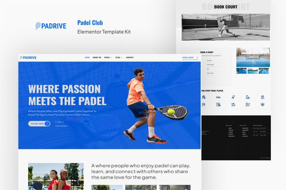 Padrive – Padel Club Elementor Template Kit