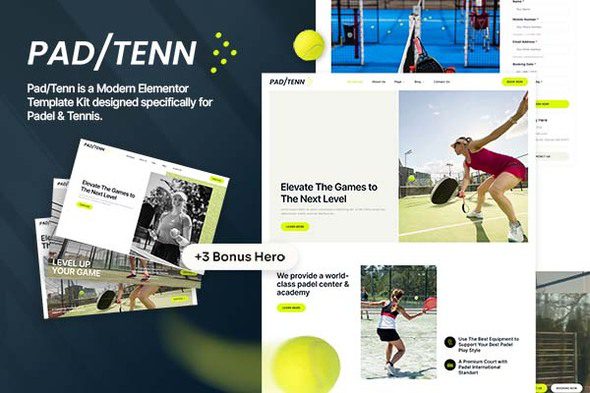 Padtenn – Padel & Tennis Elementor Template Kit