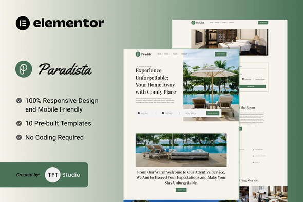 Paradista – Luxurious Accommodation Elementor Template Kit