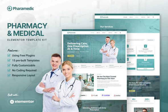 Pharamedic – Pharmacy & Medical Elementor Template Kit