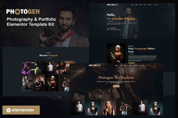 Photogen – Photography & Portfolio Elementor Pro Template Kit