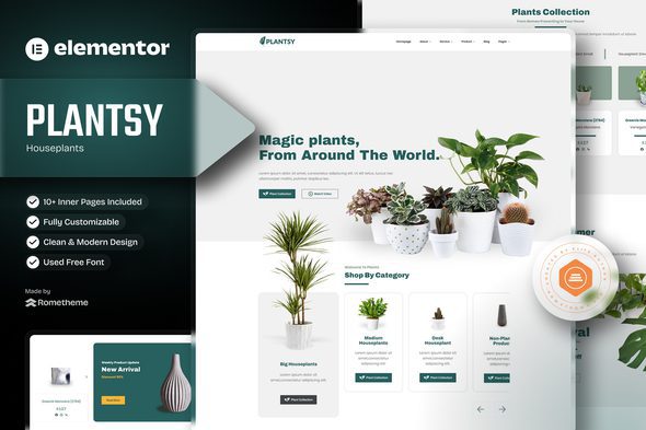 Plantsy – Houseplants Elementor Template Kit