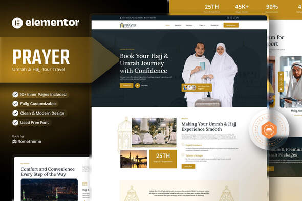Prayer – Umrah & Hajj Tour Travel Elementor Template Kit