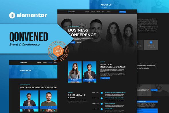 Qonvened – Event & Conference Elementor Template Kit