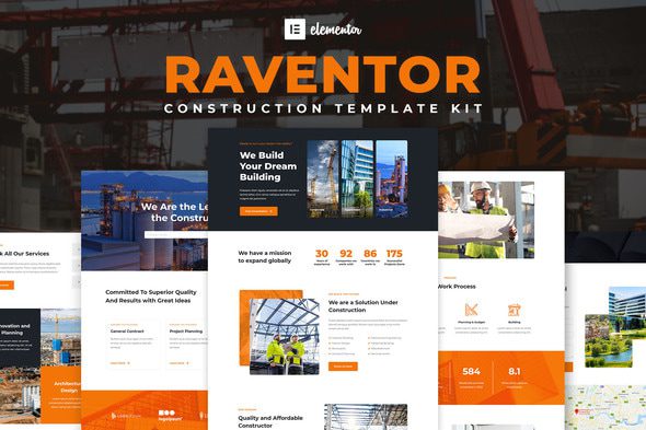 Raventor – Construction & Architecture Elementor Template Kit