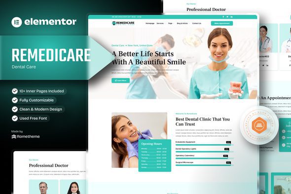 Remedicare – Dentist & Dental Clinic Template Kit