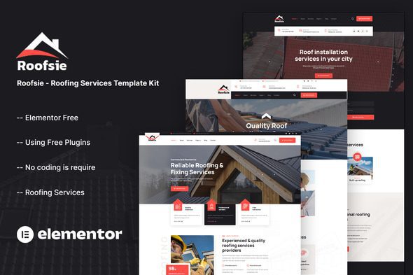 Roofsie – Roofing Services Elementor Template KitRoofsie – Roofing Services Elementor Template Kit
