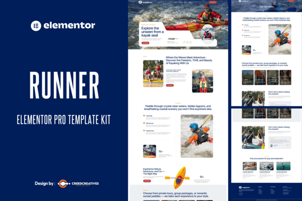 Runner – Kayak Water Sport Elementor Pro Template Kit