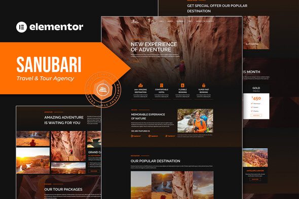 Sanubari – Travel & Tour Agency Elementor Template Kit