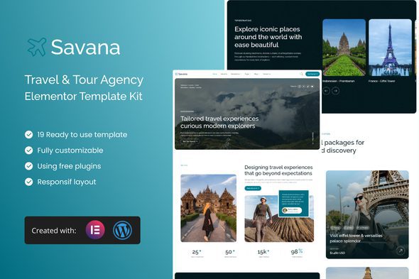 Savana – Travel & Tour Agency Elementor Template Kit
