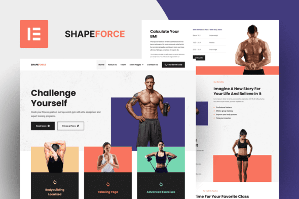 Shape Force – Fitness & Gym Elementor Pro Template Kit