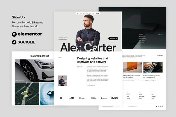 ShowUp – Personal Portfolio & Resume Elementor Template Kit