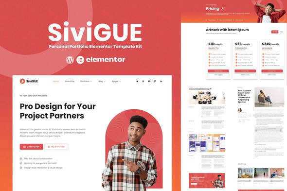 SiviGUE – Personal Portfolio Elementor Template Kit