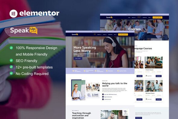 SpeakUp – Language Course & Translation Service Elementor Template Kit