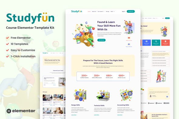 Studyfun – Course Elementor Template Kit