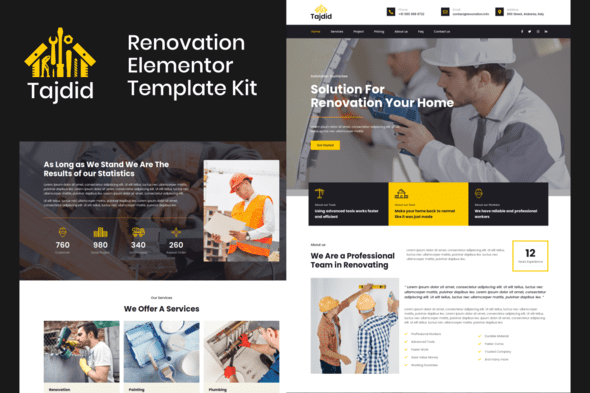 Tajdid – Renovation Elementor Template Kitv