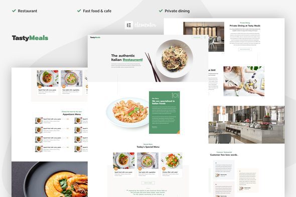 TastyMeals – Restaurant & Cafe Elementor Pro Template Kit