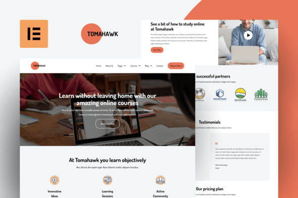 Tomahawk – Online Courses Elementor Pro Template Kit