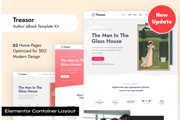 Treasor – Author eBook Elementor Template Kit