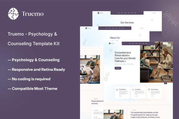 Truemo – Psychology & Counseling Template Kit